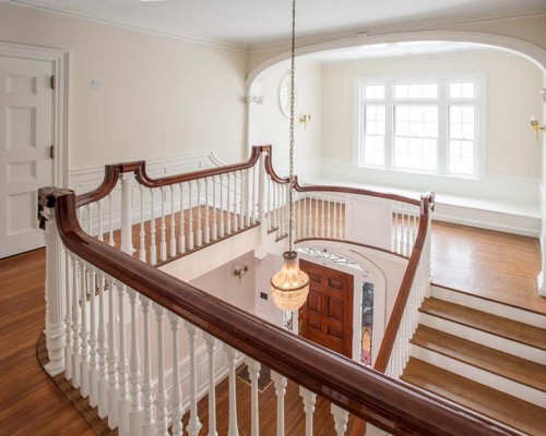 A view of the top floor from above.